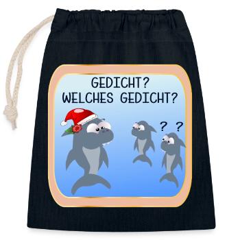 WEIHNACHTEN TRADITION WEIHNACHTSGEDICHTE - Verschließbarer Geschenkbeutel aus Baumwolle (25x30cm) - Navy - Vorne
