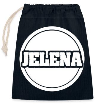 Jelena as a given name - Closable cotton gift bag (25x30cm) - navy - Front