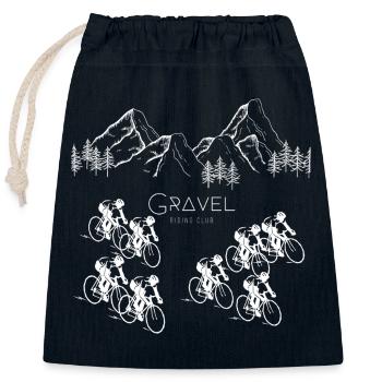 Gravel Riding Club – Gravelbike & Berge Motiv - Verschließbarer Geschenkbeutel aus Baumwolle (25x30cm) - Navy - Vorne