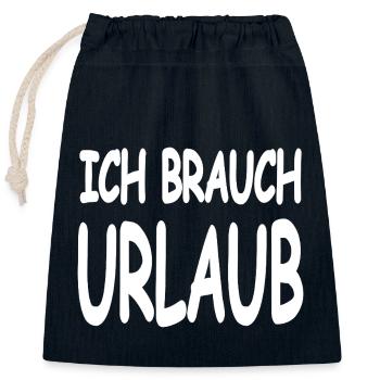 Urlaub - Verschließbarer Geschenkbeutel aus Baumwolle (25x30cm) - Navy - Vorne