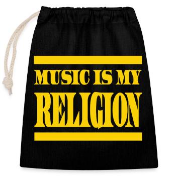 Music Is My Religion - Édition spéciale - Sac cadeau en coton avec cordon (25 x 30 cm) - noir - Devant