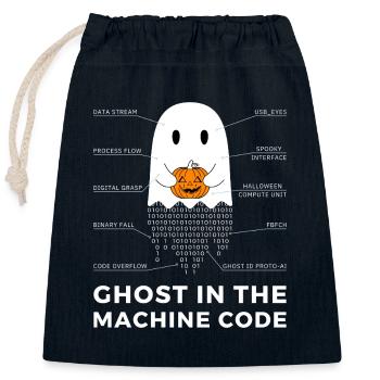 Funny Coder, Programmer Halloween T-Shirt - Closable cotton gift bag (25x30cm) - navy - Front