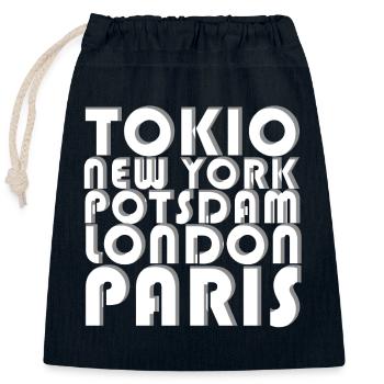 METROPOLIS POTSDAM - Closable cotton gift bag (25x30cm) - navy - Front
