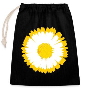 Daisy Sunburst Graphic - Closable cotton gift bag (25x30cm) - black - Front