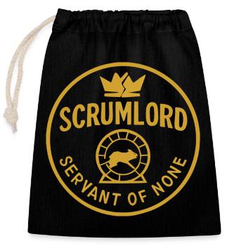 SCRUMLORD pour les Scrum Masters et les coachs agiles - Sac cadeau en coton avec cordon (25 x 30 cm) - noir - Devant