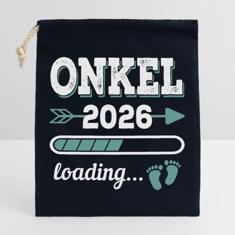 Onkel 2026 Loading Werdender Onkel Geschenkidee Verschließbarer Geschenkbeutel aus Baumwolle (25x30cm)