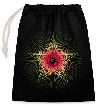 Poinsettia éclatant en look mandala - Sac cadeau en coton avec cordon (25 x 30 cm) - noir - Devant