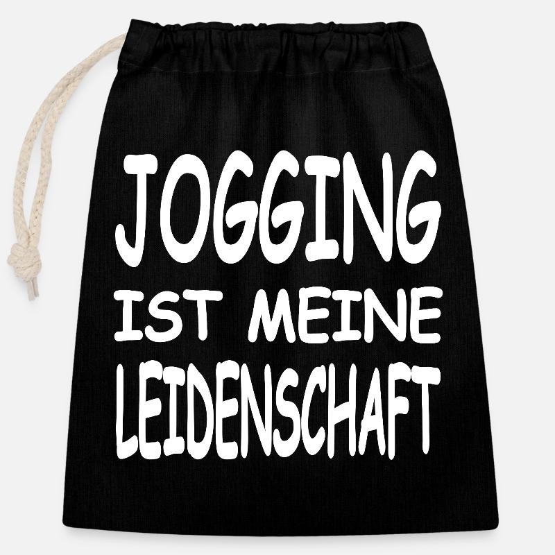 Jogging - Closable cotton gift bag (25x30cm) - black