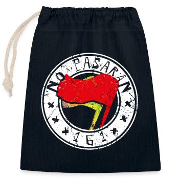 no pasaran 161 - Verschließbarer Geschenkbeutel aus Baumwolle (25x30cm) - Navy - Vorne