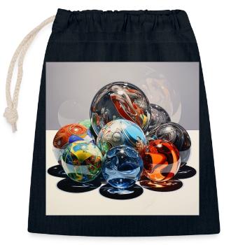 Farbenspiel Glaskugeln Reflexionskunst - Verschließbarer Geschenkbeutel aus Baumwolle (25x30cm) - Navy - Vorne