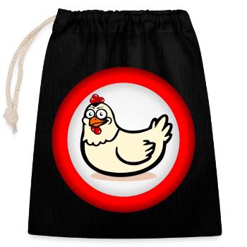 Chicken Keeping Chickens Sign - Closable cotton gift bag (25x30cm) - black - Front