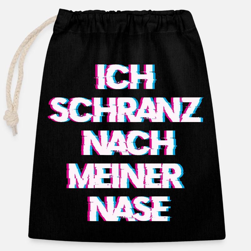 Hardtekk Tekk - Verschließbarer Geschenkbeutel aus Baumwolle (25x30cm) - Schwarz