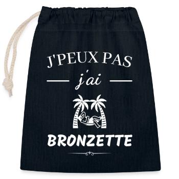 I can't I tan - Closable cotton gift bag (25x30cm) - navy - Front