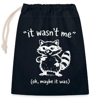 Ce n’était pas moi, peut-être que c’était Raccoon Doodle. - Sac cadeau en coton avec cordon (25 x 30 cm) - bleu marine - Devant