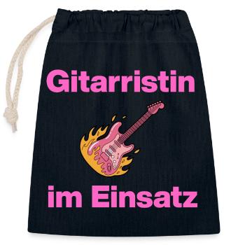 Guitarist in action, Pink Power! Girl power - Closable cotton gift bag (25x30cm) - navy - Front