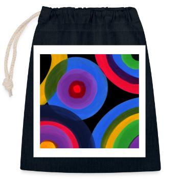 Circle Colour Symphony - Closable cotton gift bag (25x30cm) - navy - Front