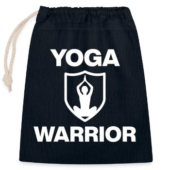 YOGA WARRIOR – INNER STRENGTH! ZEN KRAFT - Verschließbarer Geschenkbeutel aus Baumwolle (25x30cm) - Navy - Vorne