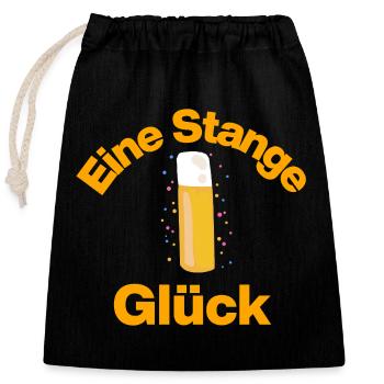 EINE STANGE GLÜCK! KÖLSCH BIER KARNEVAL KÖLN RHEIN - Verschließbarer Geschenkbeutel aus Baumwolle (25x30cm) - Schwarz - Vorne