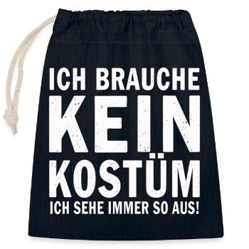Karneval Fasching Fasnet Kostüm - Verschließbarer Geschenkbeutel aus Baumwolle (25x30cm) - Navy - Vorne