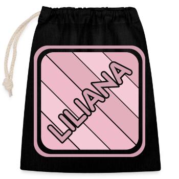 Geschenk für Liliana - Verschließbarer Geschenkbeutel aus Baumwolle (25x30cm) - Schwarz - Vorne