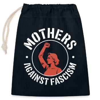Mères contre le fascisme - Produits dérivés antifascistes - Sac cadeau en coton avec cordon (25 x 30 cm) - bleu marine - Devant