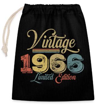 Vintage 1966 - Closable cotton gift bag (25x30cm) - black - Front