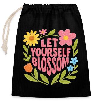 Floraison printanière - Sac cadeau en coton avec cordon (25 x 30 cm) - noir - Devant
