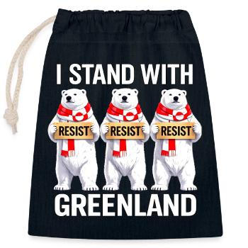 Grönlandisches Eisbären-Trio - Verschließbarer Geschenkbeutel aus Baumwolle (25x30cm) - Navy - Vorne
