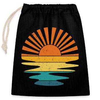 Vintage Sunset - Closable cotton gift bag (25x30cm) - black - Front