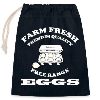 Eggs - Closable cotton gift bag (25x30cm) - navy - Front