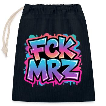 FCK MAR - Anti CDU Meme - Closable cotton gift bag (25x30cm) - navy - Front