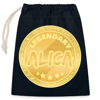 Idée cadeau Alica - Sac cadeau en coton avec cordon (25 x 30 cm) - bleu marine - Devant