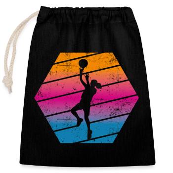 Basketball player - Closable cotton gift bag (25x30cm) - black - Front