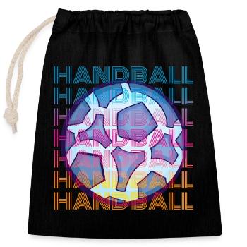 Handball vintage - Closable cotton gift bag (25x30cm) - black - Front