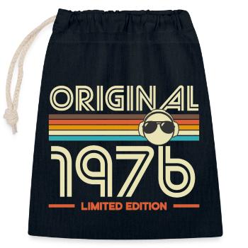 Original 1976 Retro Limited Edition - Closable cotton gift bag (25x30cm) - navy - Front