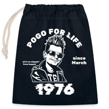 50. Geburtstag Pogo for life since 03/1976 - Verschließbarer Geschenkbeutel aus Baumwolle (25x30cm) - Navy - Vorne