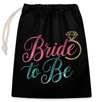 Bride to Be - Closable cotton gift bag (25x30cm) - black - Front