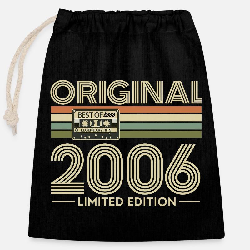 Original 2006 Édition Limitée - Sac cadeau en coton avec cordon (25 x 30 cm) - noir
