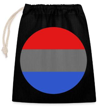 Runde Luxemburger Flagge - Verschließbarer Geschenkbeutel aus Baumwolle (25x30cm) - Schwarz - Vorne