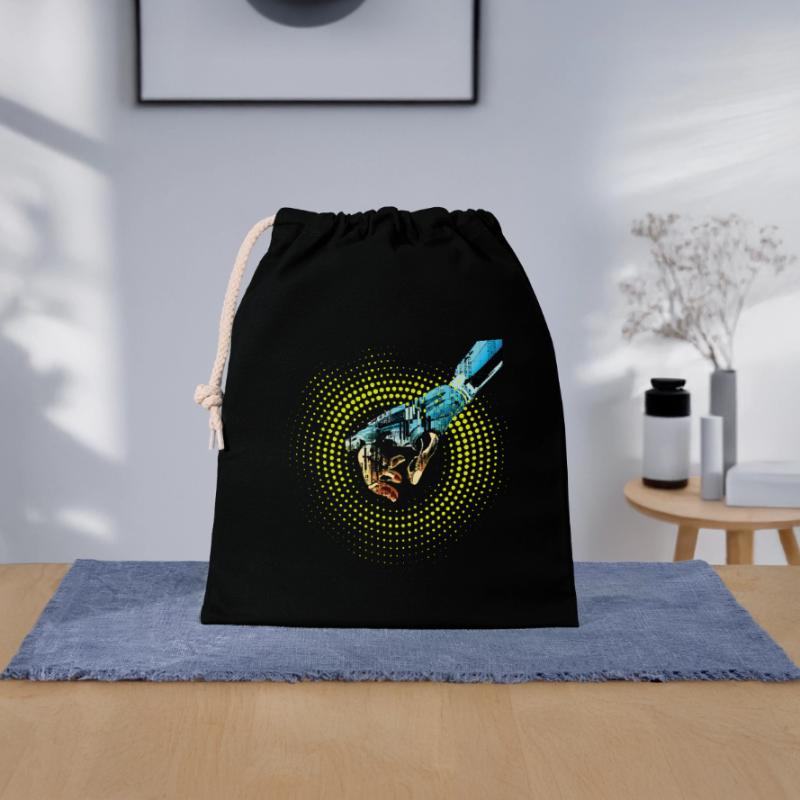computer hand roboter KI digital cyborg code pc  Verschließbarer Geschenkbeutel aus Baumwolle (25x30cm)