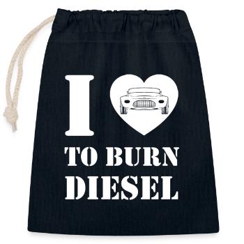 Ich liebe Dieselverbrennung - Verschließbarer Geschenkbeutel aus Baumwolle (25x30cm) - Navy - Vorne