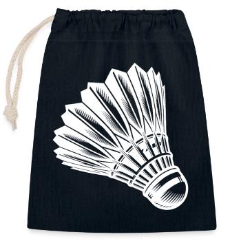 Badminton tatoué - Sport avec vitesse - Sac cadeau en coton avec cordon (25 x 30 cm) - bleu marine - Devant