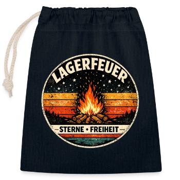 Campfire Stars Freedom - Closable cotton gift bag (25x30cm) - navy - Front