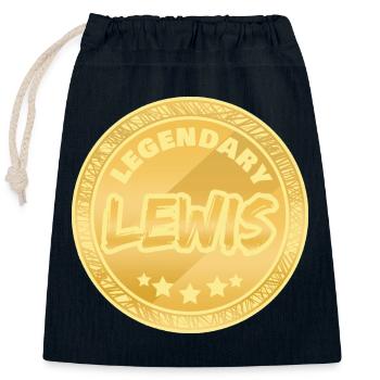 Geschenk für Lewis - Verschließbarer Geschenkbeutel aus Baumwolle (25x30cm) - Navy - Vorne