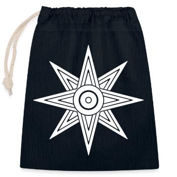 Inanna Star - Goddess Ishtar Sun - Closable cotton gift bag (25x30cm) - navy - Front