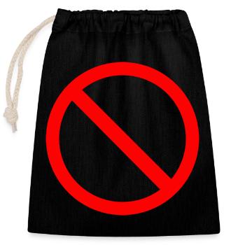 Icône rouge sans panneau Impression - Sac cadeau en coton avec cordon (25 x 30 cm) - noir - Devant