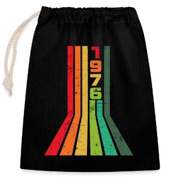 Vintage 1976 - Closable cotton gift bag (25x30cm) - black - Front