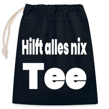 Tee - Verschließbarer Geschenkbeutel aus Baumwolle (25x30cm) - Navy - Vorne