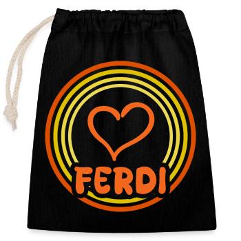 Gift idea Ferdi - Closable cotton gift bag (25x30cm) - black - Front