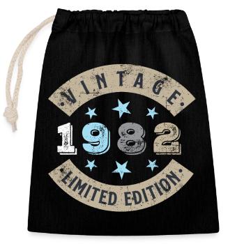 1982 44th Birthday - Closable cotton gift bag (25x30cm) - black - Front